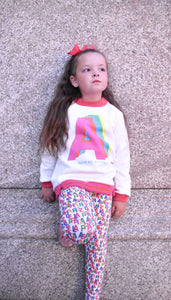 "Arabella" 'A' sweatshirt + logo print leggings
