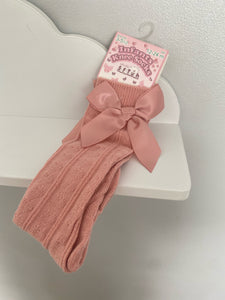 Dusky pink bow socks