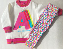 Load image into Gallery viewer, &quot;Arabella&quot; &#39;A&#39; sweatshirt + logo print leggings
